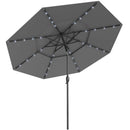 10 Feet Solar Patio Umbrella with 32 LED Lights 3-Tier Vented Top by LJGDeals