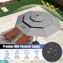 10 Feet Solar Patio Umbrella with 32 LED Lights 3-Tier Vented Top by LJGDeals