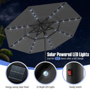 10 Feet Solar Patio Umbrella with 32 LED Lights 3-Tier Vented Top by LJGDeals