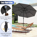 10 Feet Solar Patio Umbrella with 32 LED Lights 3-Tier Vented Top by LJGDeals