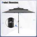 10 Feet Solar Patio Umbrella with 32 LED Lights 3-Tier Vented Top by LJGDeals