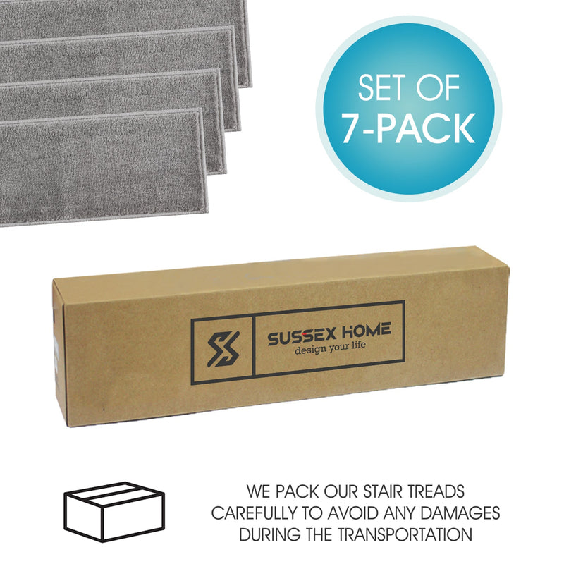 Stair Treads Rug 9"x28" Solid Collection | Gray