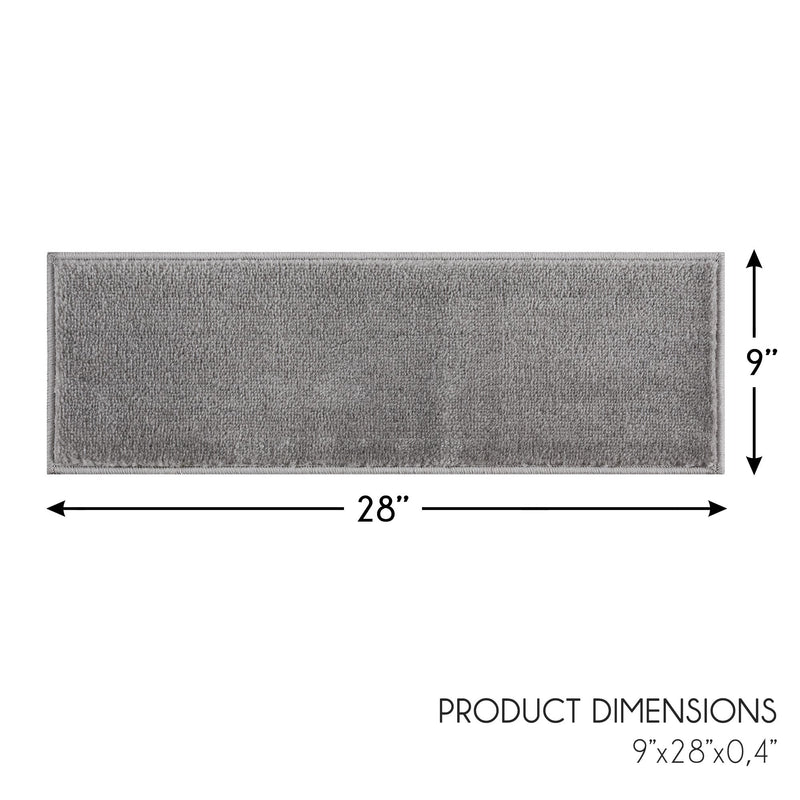 Stair Treads Rug 9"x28" Solid Collection | Gray