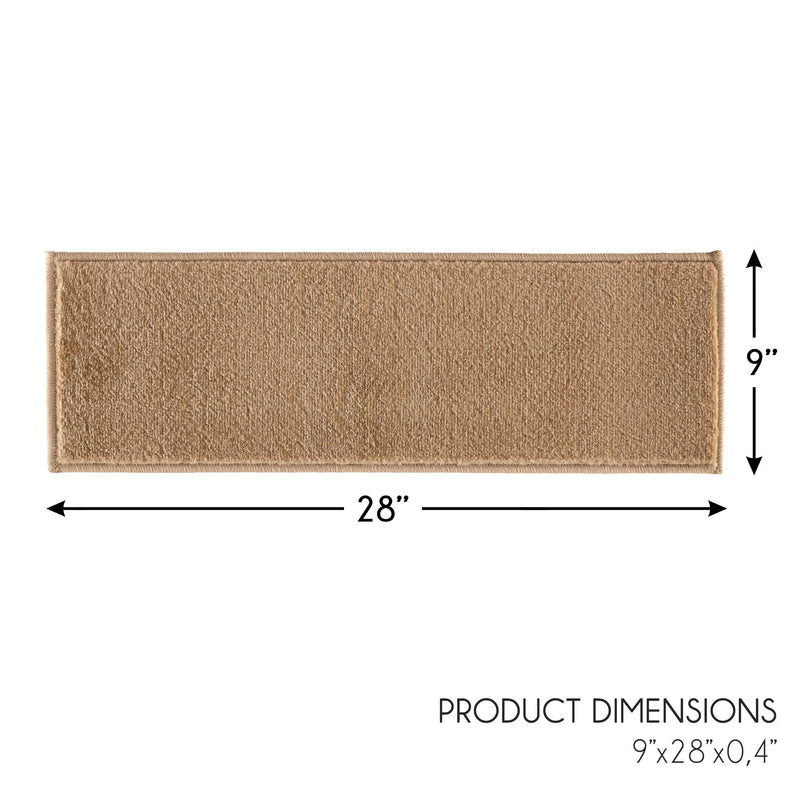 Stair Treads Rug 9"x28" Solid Collection | Beige
