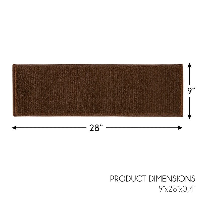 Stair Treads Rug 9"x28" Solid Collection | Brown