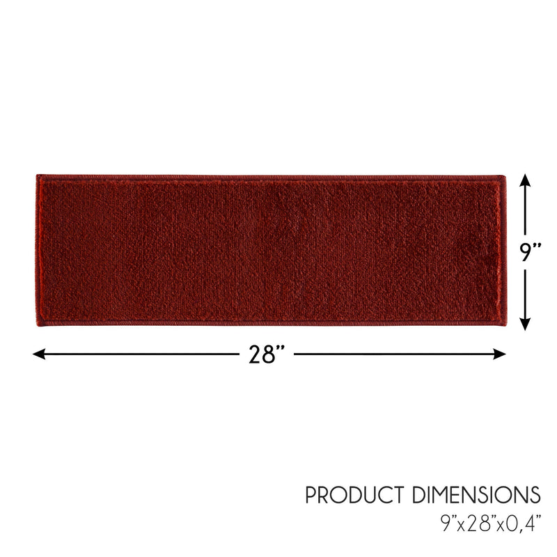 Stair Treads Rug 9"x28" Solid Collection | Red