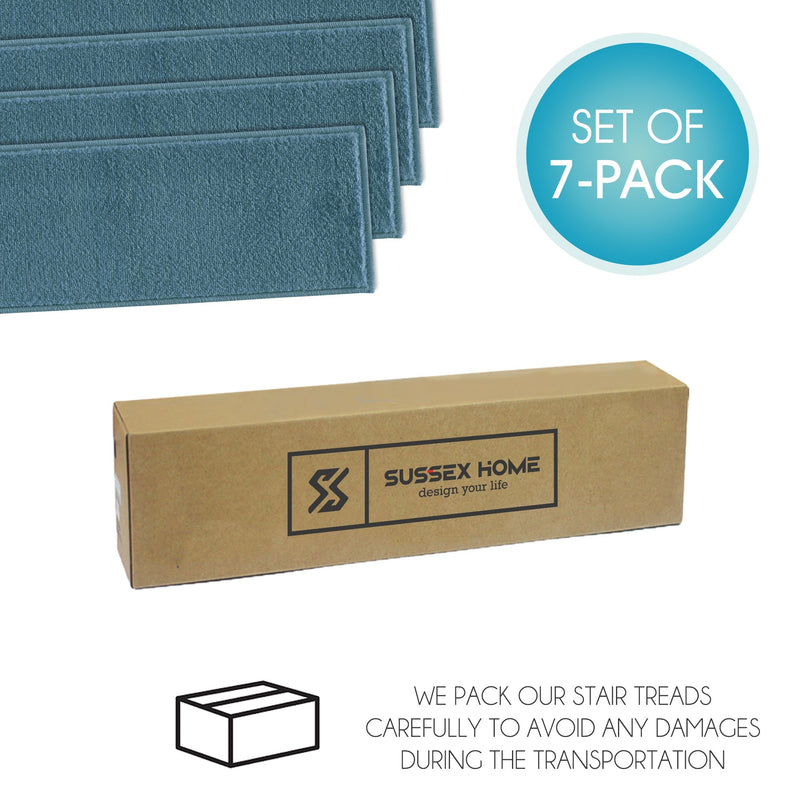 Stair Treads Rug 9"x28" Solid Collection | Teal