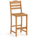 Acacia Wood Bar Stools with Curved Backrest - 400 LBS Capacity by LJGDeals
