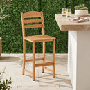 Acacia Wood Bar Stools with Curved Backrest - 400 LBS Capacity by LJGDeals