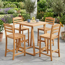 Acacia Wood Bar Stools with Curved Backrest - 400 LBS Capacity by DirectDeals
