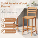 Acacia Wood Bar Stools with Curved Backrest - 400 LBS Capacity by LJGDeals