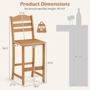 Acacia Wood Bar Stools with Curved Backrest - 400 LBS Capacity by LJGDeals