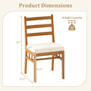 Solid Acacia Wood Patio Chair Set of 2 Armless Chair-White by LJGDeals