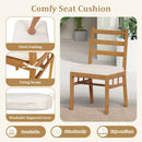 Solid Acacia Wood Patio Chair Set of 2 Armless Chair-White by LJGDeals