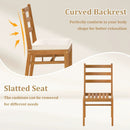Solid Acacia Wood Patio Chair Set of 2 Armless Chair-White by LJGDeals
