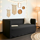 Solid Black European Linen Slipcover – Compatible with IKEA Knopparp Sofa (3-Seater)
