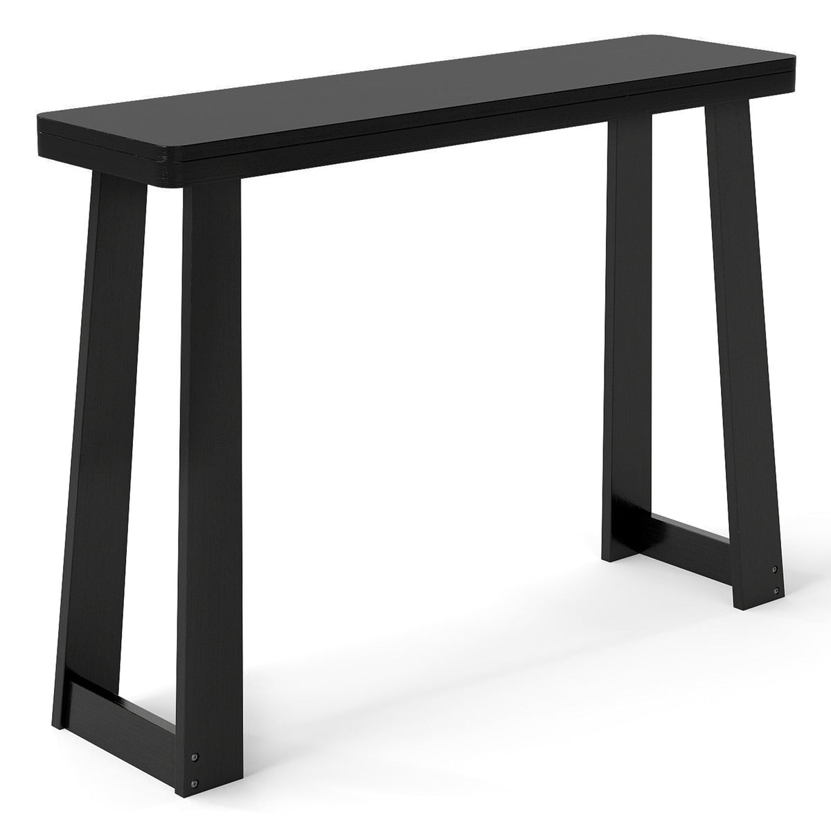 Solid Rubber Wood Console Table 43inch Narrow Entryway Table with Thick Tabletop and Stable Base, photo 8 of 16