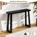 Solid Rubber Wood Console Table 43inch Narrow Entryway Table with Thick Tabletop and Stable Base by LJGDeals