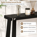 Solid Rubber Wood Console Table 43inch Narrow Entryway Table with Thick Tabletop and Stable Base by LJGDeals