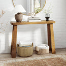 Solid Rubber Wood Console Table 43inch Narrow Entryway Table with Thick Tabletop and Stable Base by LJGDeals