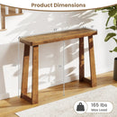 Solid Rubber Wood Console Table 43inch Narrow Entryway Table with Thick Tabletop and Stable Base by LJGDeals