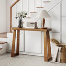 Solid Rubber Wood Console Table 43inch Narrow Entryway Table with Thick Tabletop and Stable Base by LJGDeals