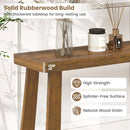 Solid Rubber Wood Console Table 43inch Narrow Entryway Table with Thick Tabletop and Stable Base by LJGDeals