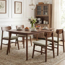 Solid Rubber Wood Dining Chairs Set of 4 with Curved Backrest by DirectDeals