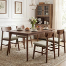 Solid Rubber Wood Dining Chairs Set of 4 with Curved Backrest by LJGDeals
