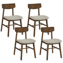 Solid Rubber Wood Dining Chairs Set of 4 with Curved Backrest by LJGDeals