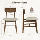 Solid Rubber Wood Dining Chairs Set of 4 with Curved Backrest by LJGDeals