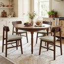 Solid Rubber Wood Dining Chairs Set of 4 with Curved Backrest by LJGDeals