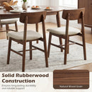 Solid Rubber Wood Dining Chairs Set of 4 with Curved Backrest by DirectDeals