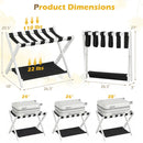 Solid Rubberwood Folding Luggage Rack with Nylon Shelves by LJGDeals