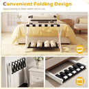 Solid Rubberwood Folding Luggage Rack with Nylon Shelves by LJGDeals
