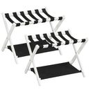 Solid Rubberwood Folding Luggage Rack with Nylon Shelves Set of 2 by DirectDeals