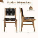 Teak Wood Outdoor Dining Chair with Woven Strap Back by LJGDeals