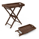 Solid Teak Wood Tray Table with Removable Tray Top for Patio and Garden by LJGDeals
