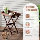 Solid Teak Wood Tray Table with Removable Tray Top for Patio and Garden by LJGDeals