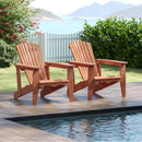 Solid Wood Adirondack Chair with High Backrest and Wide Armrests by LJGDeals
