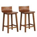 Wood Bar Stools Set of 2 with Solid Back and Seat by LJGDeals