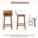 Wood Bar Stools Set of 2 with Solid Back and Seat by LJGDeals