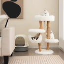 Solid Wood Cat Tower with Jute Scratching Posts and Hanging Rope for Indoor Cats by LJGDeals