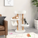 Solid Wood Cat Tower with Jute Scratching Posts and Hanging Rope for Indoor Cats by LJGDeals