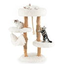 Solid Wood Cat Tower with Jute Scratching Posts and Hanging Rope for Indoor Cats by LJGDeals