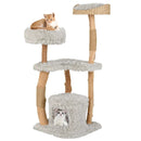 Solid Wood Cat Tower with Top Cattail Basket Cat Bed by LJGDeals