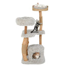 Solid Wood Cat Tower with Top Cattail Basket Cat Bed by LJGDeals