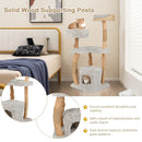 Solid Wood Cat Tower with Top Cattail Basket Cat Bed by LJGDeals