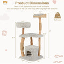 Solid Wood Cat Tower with Top Cattail Basket Cat Bed by LJGDeals