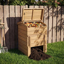 Solid Wood Compost Bin with Lockable Sliding Door and Flip by LJGDeals
